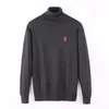 Designer Winter Mens sweaters ralph polo zip half knitted pullover pony men loose casual pure color sweater