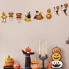 Dekoracje świąteczne Halloween Ozdoby drzewne Vintage dyni czarownice dzieci wiszące drewniane retro czarny kota wisiorek girlandy na amj6H