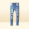 Classic printed embroidery designer mens jeans motorcycle hole luxury denim men039s fashion street wear men designer pants2484368