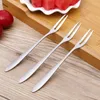 Exquisite Stainless Forks Steel Fruit Fork Flatware Birthday Party Cake Salad Dessert Kitchen Small Tableware