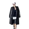 Cappotto da donna in pelle 2023 autunno/inverno solido grande pelle di pecora OL pendolari High Street versatile colletto del vestito di media lunghezza più cotone W