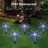 Novelty Lighting Solar Firework Light Grass Globe Dandelion 60/150/200 LED Fireworks Lamp For Garden Lawn Landscape Holiday Christmas Lights P230403