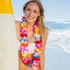 Dekoratif Çiçek Çelenkleri 40-100 PCS Hawaiian Çelenk Partisi Dekorasyon Çelenk Yapay Kolye Hawaii Spring Beach Leis Bilezik 230404