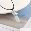 Pendentif Colliers Nouveaux colliers de prisme hexagonal pour femmes hommes cristaux de guérison naturels Quartz Point pierre pendentif chaîne corde chaînes F Dhr5K