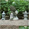 Decorazioni da giardino Statua di Buddha seduto Decorazione per la casa Figurine Bonsai Mini Zen Accessori Outdoor Dhsoz