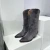 Chaussures de créateur pour femmes Isabel Duerto en daim Marant bottes occidentales en cuir véritable de style occidental bottes Duerto à talon bas mode parfaite photos réelles