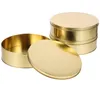 Storage Bottles 3pcs Round Tinplate Cookie Tin Candy Biscuits Treat Box Small Gift Case Holiday Party Favor