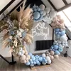 Autres fournitures de fête d'événement 162 pièces macaron ballons guirlande arc café marron gris bleu ballon en latex Globos pour anniversaire bébé douche mariage décor 230404