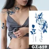 5 STÜCK Temporäre Tattoos Semipermanente Wasserdicht Temporäre Tätowierung Aufkleber Linie Blume Text Genipin Kräuterblätter Saft Dauerhafte Tinte Gefälschte Schulter Tatoo Z0403