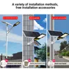 Iluminagem de novidade super brilhante dividir rua solar luz leve à prova d'água LED Solar Street Light Backyard Lâmpadas de rua Lâmpada de inundação de segurança P230403