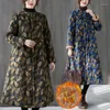 Damen Jacken Floral Baumwolle Kleidung 2023 Herbst Winter Plus Samt Gefütterte Jacke Damen Lose Retro Trendy Wärme Großes Fleece