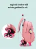 Bolsas escolares 2023 Bolsa estudantil rolando mochila crianças carrinho de carrinho de garotinha multifuncional rodas à prova d'água