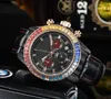 Designer cher diamant de haute qualité mis six broches calendrier montres à quartz transfrontalières montres pour hommes montres pour femmes agent d'usine