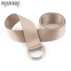 Belts Best YBT Women Belt Weaving Canvas Nylon Alloy Double Ring Buckle Belt Ribbon Fashion Long Women High Quality Multi-color Belt Z0404