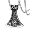 Anhänger Halsketten ChainsPro Männer Frauen Norse Viking Schmuck Axt mit Retro-Runen und keltischen Knoten Halskette Edelstahl CP715