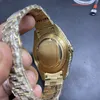 Orologio da uomo con diamanti con set di punta popolare misura 43 mm Orologio con quadrante in oro con diamanti Orologio con cinturino in acciaio inossidabile dorato Orologio meccanico automatico da polso241v