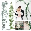 Decoratieve bloemen kransen kunstmatige eucalyptus wijnstok bruiloft achtergrond muur decor bloem grijze wilg bladeren rattangreenery arch decro