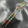 Strand Vacuum Plating Inlaid Color Wooden Beaded Bracelet Egg-Shaped Jade