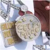 Pendentif Colliers Nouveau Mode Bling Glacé Plaqué Or Fl Cz Nom Personnalisé Lettre Pendentif Collier Mens Bijoux Cadeau Drop Livraison Juif Dh3Yf