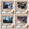 Gobeliny Warrior Wall Tobestry fajna dziewczyna estetyczna sofa sofa w college