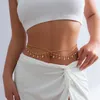 Sexig Rhinestone Star Tassel Pendant midja Belly Belt Chain for Women Summer Bikini Rave Body Jewelry Y2K Accessories