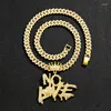 Chains Letter Iced Out Cuban Link Necklaces NOLOVE Paved Rhinestones Charm Jewelry Punk Silver Gold Color Accessory For Women