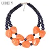 UDDEIN bohemian maxi necklace women double layer beads chain resin gem vintage statement choker necklace & pendant jewellery Y2007329w