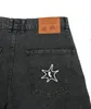 Pantaloncini da uomo 2023 estate Y2K pantaloncini da uomo casual street trend nero wideleg denim moda allmatch vita alta sciolto ins 230403