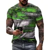 Mens TShirts Summer Graffiti 3D Print T Shirts Streetwear Polyester Crew Neck Short Sleeved Tops Casual Loose Men Clothing 6XL 230404