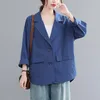 Damenanzüge Große Damen Kleine Anzugjacke Frühling und Herbst 2023 Mode Koreanische Lose Einreiher Freizeit Blazer Mantel H1225