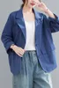 Damenanzüge Große Damen Kleine Anzugjacke Frühling und Herbst 2023 Mode Koreanische Lose Einreiher Freizeit Blazer Mantel H1225