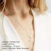 e-Manco Statement Stainless Steel Necklace Women Moon Pendant Necklace dainty Chokers Necklaces for women Graduation Gift Y200323293C