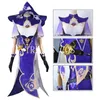 Themakostuum Jacquard Fabric Game Genshin Impact Lisa Minci Witch Role-Playing Clothing inclusief jurken hoeden kousen pruiken 230404