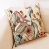 Kudde akvarell Aquatic Plant Printed Cover Linen Throw Pudowcase Soffa Bed Office Home Decorative Covers Kissen