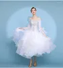 Sceniczna noszenie konkursu balowa sukienki taneczne kobiety białe walc spódnica dama standardowa sukienka tańca
