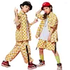 Stage Wear Enfants Hip Hop Danse Vêtements Lâche Jaune Chemises Pantalon Rue Costume Sport Vêtements Fille Performance Enfants Tenues BL4001