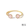 Braccialetto aperto di alta qualità color oro gemma caramella pietra triangolo braccialetto aperto per gioielli di moda da donna LB088