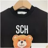 Ensembles De Vêtements Enfant Ours Motif Garçons Filles Survêtement D'été À Manches Courtes Top T-shirts Et Shorts Designer De Luxe T-shirts Enfants Sportsuits Dhbnq