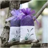 Bustine di cotone viola Organza Bustina di lavanda Borsa fai da te fiori secchi Dolce Bursa Armadio Modproof Regalo Fragranza all'ingrosso Dbc Bh31 Dhdzi