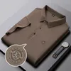 Men's Polos Premium Brand Embroidery Ice Silk Slippery Short-sleeved T-shirt Men's Lapel Top 2023 Summer Fashion Print Casual POLO Shirt