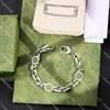 Vintage Designer Interlocking Bracelets Hommes Chaîne Épaisse Bracelets Femmes Lettre Cuba Bracelets Cadeau Pour La Fête Anniversaire