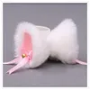 Costumes Catsuit animaux pour femmes et filles, accessoires en peluche faits à la main, couvre-chef Lolita mignon, oreilles de chat, pinces à cheveux de renard japonais