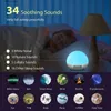 Bebek monitörler bebek uyku beyaz gürültü ses makinesi yerleşik bebek ağlama dedektörü 7 renk gece ışıkları ayarlanabilir 34 yatıştırıcı uyku ses makinesi q231104