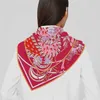 Sarongs 90 cm New Hot Fox Imprimer Twill Foulard En Soie Châle Carré Femmes Hijab Bandana Foulard Foulard Tête Sjaal Crème Solaire Tête Foulards P230403