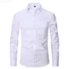 New Solid Large Men Professional Shirt Stripe Plaid Long Sleeve Best Men's Dress Shirts