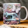 Mugs 3D Sewing Painted Mug Creative Space Christmas Gift Home Decor Coffee Cups Room Decoration And Display