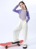 Stage Wear Modern Jazz Dance Vêtements Filles Crop Tops Blanc Lâche Hip-Hop Pantalon À Manches Longues Kpop Outfit Enfants Hip Hop Costume BL9409