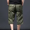 Shorts masculinos Men calças cortadas de cor sólida em calça solteira leng leng cinty masculino cargo calça de streetwear de claing masculina z0404