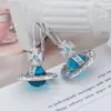 Desginer Viviene Westwoods Orecchini Western Empress Dowager Planet Light Luxury Hot Style Edge Gradient Diamond Orbital Solid Saturn Orecchini