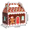 Christmas Decorations Gift Boxes Cookie Treat 3D Xmas House Cardboard Gable For Candy Holiday Party Favor Supplies Giving 6X3.5X3.5 In Amotd